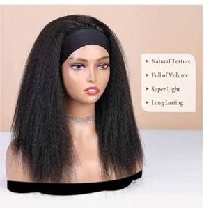 Premium Full Volume Soft Touch Brazilian Remy Hair Weave Headband <b>Wig</b> Comfortable Stretch <b>Band</b> Lightweight Design Double Drawn - Product Image 1