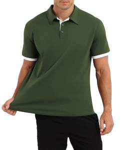 Camisetas Casuales para Hombre, Corte Ajustado, Cuello con Solapa, Diseño de Contraste de Color, Microelásticas - Product Image 6