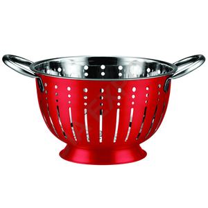 Passoire à salade avec base auto-drainante en anneau solide, écologique, certifiée LFGB, ustensile de cuisine en acier inoxydable - Product Image 1