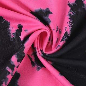 Camiseta de Manga Corta con Cuello Redondo y Estampado Tie Dye Rosa y Negro para Mujer, Estilo Casual Holgado de Tela Jersey para Primavera/Verano - Product Image 5