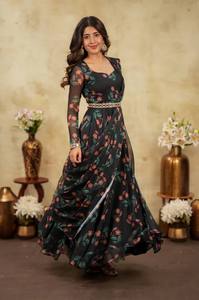 Vestido de novia Wedding Grace Saree Gown Imperial Grace Ensemble Golden Aura Drape Gown Signature Drape elegante y glamuroso sin esfuerzo - Product Image 1