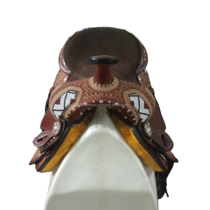 Diseño elegante Ligero Durable Equitación Estilo Vaquero Americano Cuero real Hecho a mano Placer Montar Sillín Barril Racing - Product Image 5