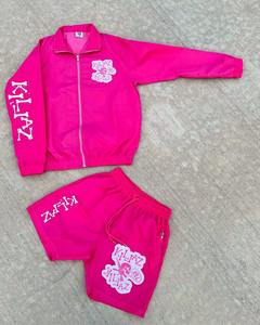 Conjunto Corto para Hombre de Color en Contraste, Venta Caliente, OEM, Personalizado, Calidad Premium, Sudadera con Cremallera de Nailon y Pantalones Cortos, Novedad, Conjunto Corto Cortavientos - Product Image 3