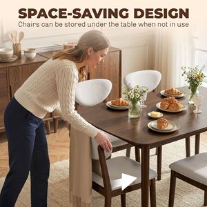 "Mid Century Modern 5-Piece Cream <b>White</b> <b>Dining</b> <b>Table</b> Set for 4 Luxury & Durable" - Product Image 6