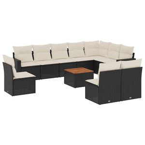 Conjunto de Sofás de Jardín en Blanco Crema y Negro - Product Image 2