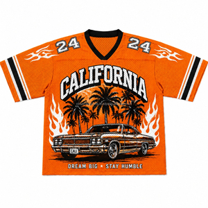 <b>Mens</b> Streetwear Boxy Fit Cropped Mesh Jersey Crew Neck Custom Soccer Number Print Quick Dry Mesh Tee - Product Image 5