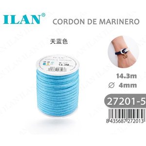 Corda da Marinaio Ilan 4mm 14.3m Blu Cielo per Creazione di Braccialetti e Gioielli - Product Image 1