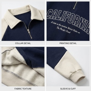Sudadera de hombre con bloques de color, media cremallera, manga raglán, cuello vuelto y estampado de California - Product Image 6