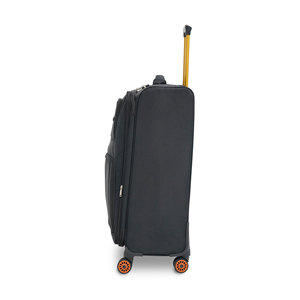 Black Polyester Luggage with 4 Wheels Combination Lock Lightweight Travel <b>Suitcase</b> Unisex Simple Style Zipper Closure - Product Image 3