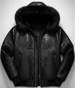 Nouvelle veste en cuir de qualité supérieure, sur mesure, col montant, logo frontal, chauffante et à séchage rapide pour hommes - Product Image 2