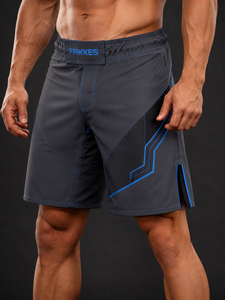 Fawkes Boxing <b>Shorts</b> Men's Blue Black <b>Silver</b> Lightning Print Moisture-Wicking Breathable Regular Fit Adult Customized Fabric - Product Image 6