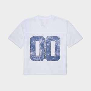 T-shirt en jersey tricoté rétro sport à col mandarin, impression par transfert thermique personnalisée, écologique, respirant, mélange de coton - Product Image 5