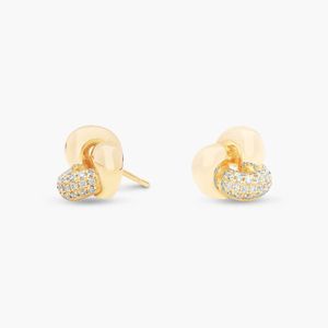 Pendientes de diamantes Love Knot en oro amarillo - Product Image 1