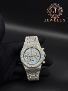 Reloj de Hombre Moderno de Acero Inoxidable con Diamantes Moissanite, Joyería de Lujo para Venta al por Mayor y Minorista - Product Image 2