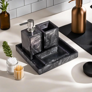 NEHA ENTERPRISES contemporary <b>resin</b> bathroom accessory <b>kit</b> with soap dish dispenser and toothbrush stand - Product Image 6