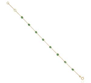 Bracelet chaîne élégant au design minimaliste et délicat, en émeraude véritable, élégant, léger, certifié, unisexe, bijoux en or 18 carats pur - Product Image 4