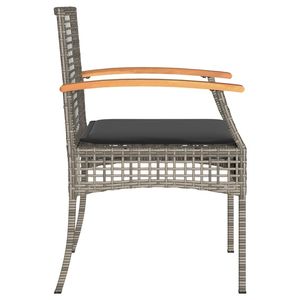 Ensemble de 2 chaises de jardin en rotin PE gris moyen et marron - Product Image 6