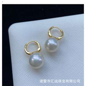 Boucles d'oreilles pendantes en argent S925 de haute qualité, perles d'eau douce Edison de 8 à 13 mm, couleur blanche, bijoux élégants et tendance - Product Image 4