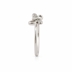 Anillo de Plata de Ley 925 con Nudo de Mariposa para Mujer, con Circonita Cúbica, Minimalista, Elegante, Acabado Pulido, para Uso Diario, Boda - Product Image 3