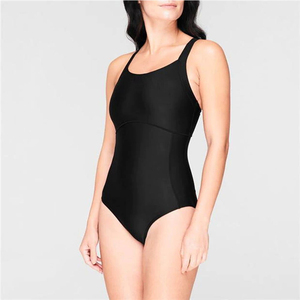 Latest Fashion Women Swim Suit Rainbow Print 1 Piece Front Logo Off-the-Shoulder Neckline High Waist Bottom Spandex/Polyester - Product Image 1