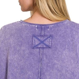 Camisetas Lisas Teñidas con Hombros Caídos para Mujer, Camisetas con Lavado Ácido Antibacterianas del Mejor Material, Camiseta con Lavado Ácido para Mujer - Product Image 5