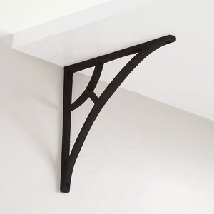 Minimalist Black <b>Shelf</b> Bracket with Geometric Design for Elegant and Strong Wall Support in Home Decor - Product Image 1