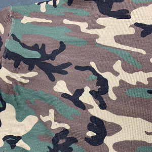 เสื้อฮู้ดซิปผ้าวาฟเฟิลเนื้อหนาพิเศษ 100% ผ้าฝ้ายทรงโอเวอร์ไซส์ พิมพ์ลายพราง สำหรับผู้ชาย - Product Image 4