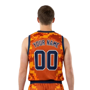 Conjunto de Uniforme de Baloncesto con Diseño de Píxeles para Hombre, Camiseta sin Mangas con Cuello en V, Secado Rápido, Absorbe la Humedad, 100% Poliéster, Corte Holgado - Product Image 4