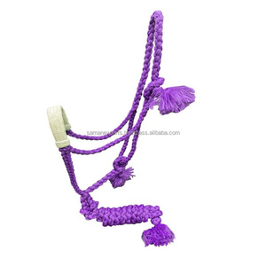 Customized Woven Nylon Mule Tape <b>Halter</b> With Rawhide Braided Noseband Wholesale Manufacturer Supplier Saman Exports - Product Image 4