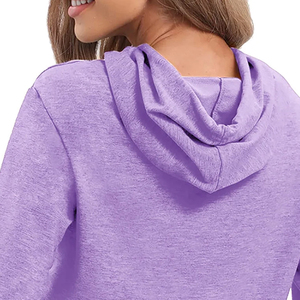 Sudadera Corta con Capucha para Mujer, Nueva Moda, 100% Algodón, Estilo Único, Personalizable OEM, Ropa para Mujer - Product Image 6