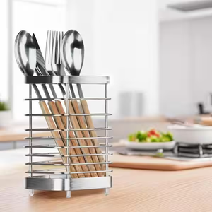 Multifunction Spoon & Chopsticks Stainless steel Holder For <b>Kitchen</b> Countertop Standing Elegant Spoon holder - Product Image 5