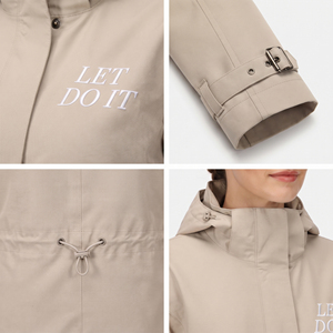 Abrigo Largo con Capucha de Secado Rápido 100% Nailon para Mujer, Ropa Exterior con Logotipo Personalizado, Abrigo de Senderismo para Mujer, Cierre de Cremallera de Manga Larga, Abrigo Impermeable - Product Image 6