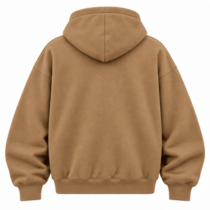 เสื้อฮู้ดซิปโอเวอร์ไซส์ผู้ชาย สีพื้น ผ้าฟลีซลำลอง ดีไซน์กระเป๋า เหมาะกับฤดูใบไม้ร่วง ทรงปกติ ผ้าถัก 100% คอตตอน - Product Image 2