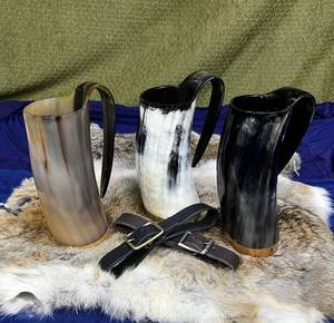 Jarra de Cerveza Vikinga de Cuerno Natural Ecológica, Estilo Vintage, Personalizada para Beber Cerveza y Vino, al Mejor Precio - Product Image 2