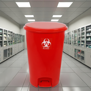 Eco-Friendly Pressing Open Top Foot Pedal Square Medical Waste <b>Bin</b> Heavy Duty <b>Plastic</b> Construction Hospital Use DIY Printed - Product Image 1