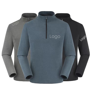 Sweat-shirt tendance de qualité supérieure avec fermeture éclair 1/4, col montant, manches longues, tricoté uni, léger, pour la gym, pull personnalisé - Product Image 4