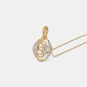 14K Yellow Gold Double Halo Lab Grown Diamond Pendant Necklace - Product Image 3