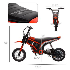 Moto Elettrica Fuoristrada per Età 13+ con Acceleratore a Manopola 24V 350W e Clacson Musicale - Product Image 3