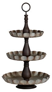 Soporte para Pastel de Dos Niveles, Redondo, Negro, con Forma de Jaula de Pájaro Metálica - Product Image 6