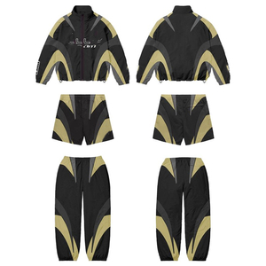 Men Hooded Windbreaker Tracksuit Set Waterproof <b>Running</b> <b>Jacket</b> Cargo Pants Solid Breathable <b>Lightweight</b> Custom Logo Streetwear 2 - Product Image 3