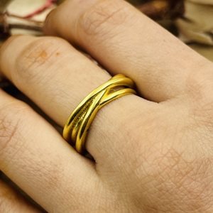 Latest High Demand Brass Band <b>Ring</b> Minimalist <b>Cross</b> <b>Ring</b> Women Brass <b>Ring</b> Women 18k Gold Plated Dainty Layered Jewelry Wholesale - Product Image 1