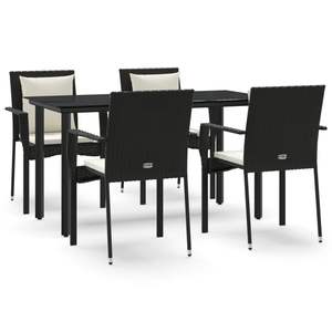 Ensemble de salle à manger de jardin en rotin PE noir modulaire, meubles de salle à manger d'extérieur élégants - Product Image 2