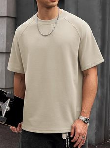 Heavy Weight 100% Cotton Oversized T-Shirt Men 220 Grams Shoulder Custom Printing Hip Hop Plus Size 100% Cotton Blank Boxy Men's - Product Image 3