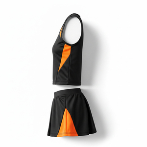 Ensemble de cheerleading athlétique avec crop top et jupe, impression personnalisée, vêtements d'équipe pour événements sportifs scolaires et spectacles - Product Image 4