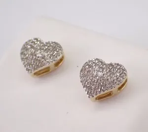 2.00Ct Round Cut Moissanite Halo Studs <b>Wedding</b> <b>Earrings</b> Sterling <b>Silver</b> Gold Plated - Product Image 1