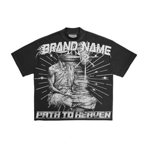 Camiseta de Manga Corta para Hombre, Corte Holgado, Personalizada, MOQ Bajo, 100% Algodón, Impresión Serigrafiada, Fabricante de Ropa Urbana Informal - Product Image 3