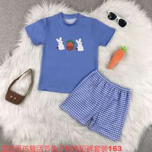 Ensemble Enfant en Soie Lactée Nouveautés 2026 – <span class=keywords><strong>Tenue</strong></span> de Pâques Deux Pièces pour Garçons et Filles – Été Léger Manches Courtes et Pantalon - Product Image 5