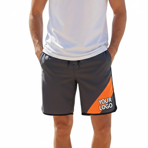 Pantalones Cortos Deportivos para Hombre, Color Gris Naranja, de Secado Rápido, Transpirables, Cintura Alta, con Cordón, Bolsillos, 100% Algodón, Logotipo Personalizado en la Parte Delantera - Product Image 1