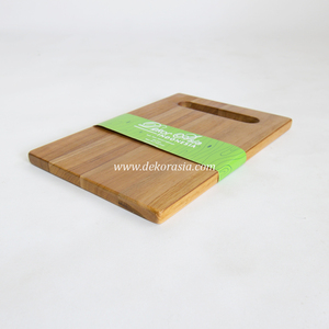 Planche à découper rectangulaire en bois de teck naturel avec poignée découpée, plateau de service pour préparation alimentaire, viande et fromage, Pure Art Setu - Product Image 2