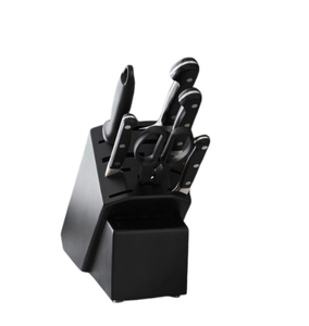 Ensemble de couteaux de cuisine noirs avec lames argentées, manches rivetés et ciseaux noirs pour la découpe quotidienne, le hachage et la préparation des aliments - Product Image 6